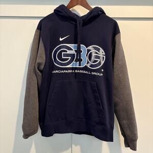 Nike GBG Garciaparra Baseball Group Hoodie Mens Medium Navy Gray Sweatshirt